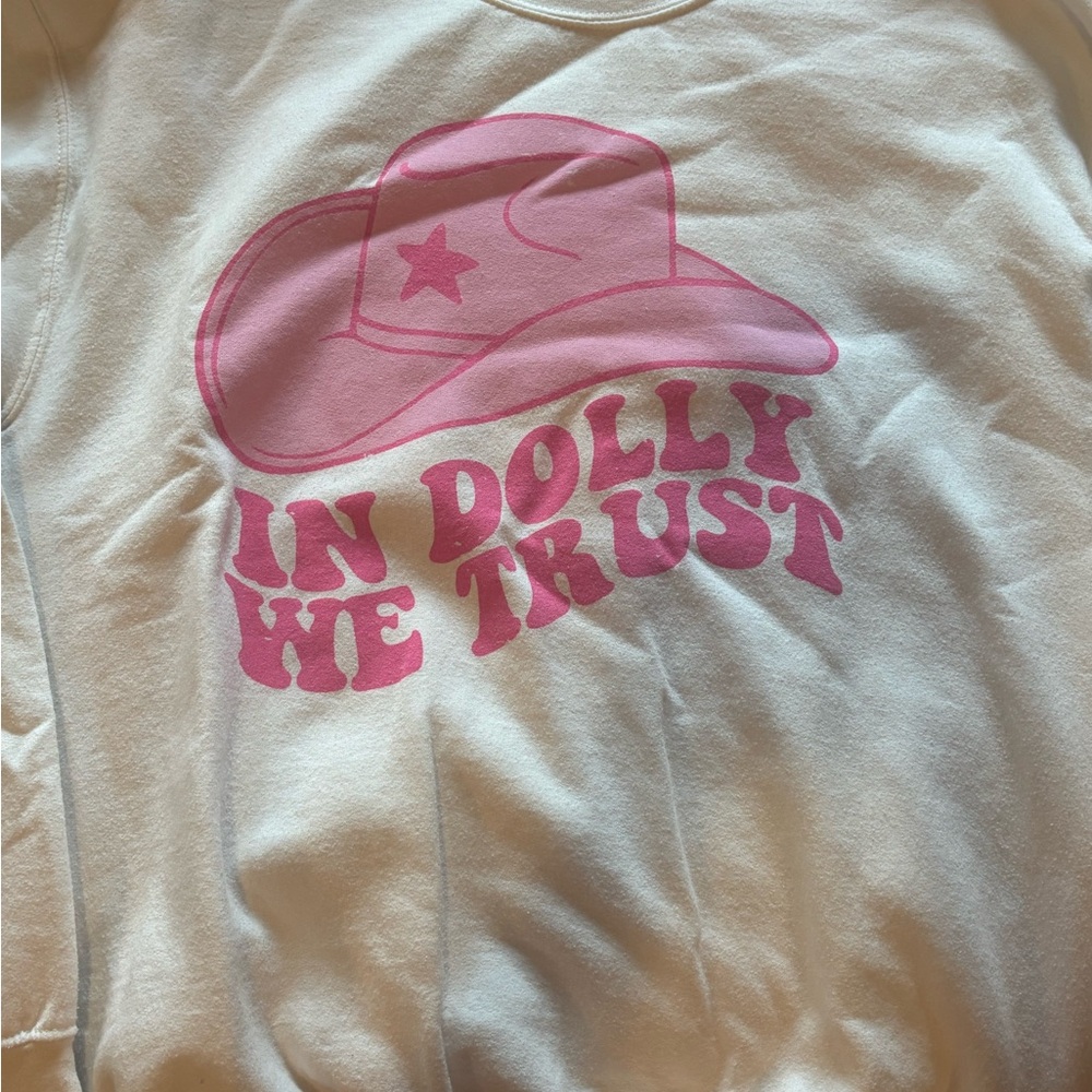 Womens Dolly Parton Pink Graphic Crewneck
